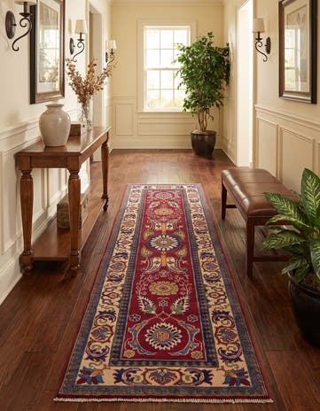 2' 9 x 9' 11 Hand Knotted Kazak Runner Rug