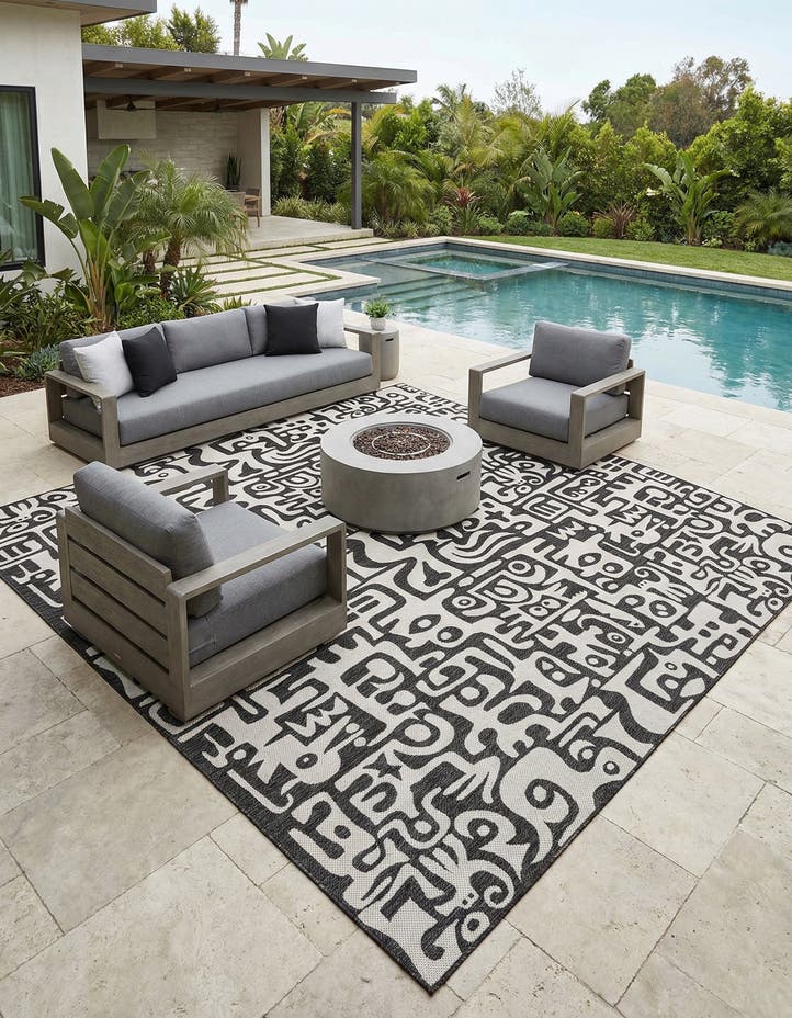 13' x 13' Easy-Clean Modern Indoor / Outdoor...