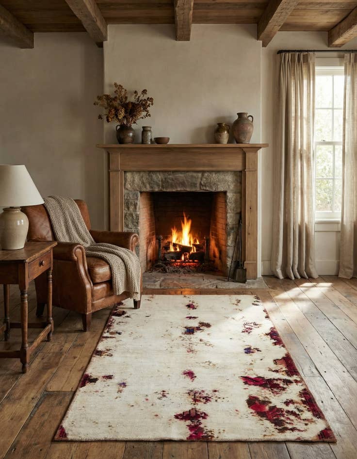 Detail image of 3' 4 x 5' 7 Hand Knotted Ultra Vintage Persian Wool Rug