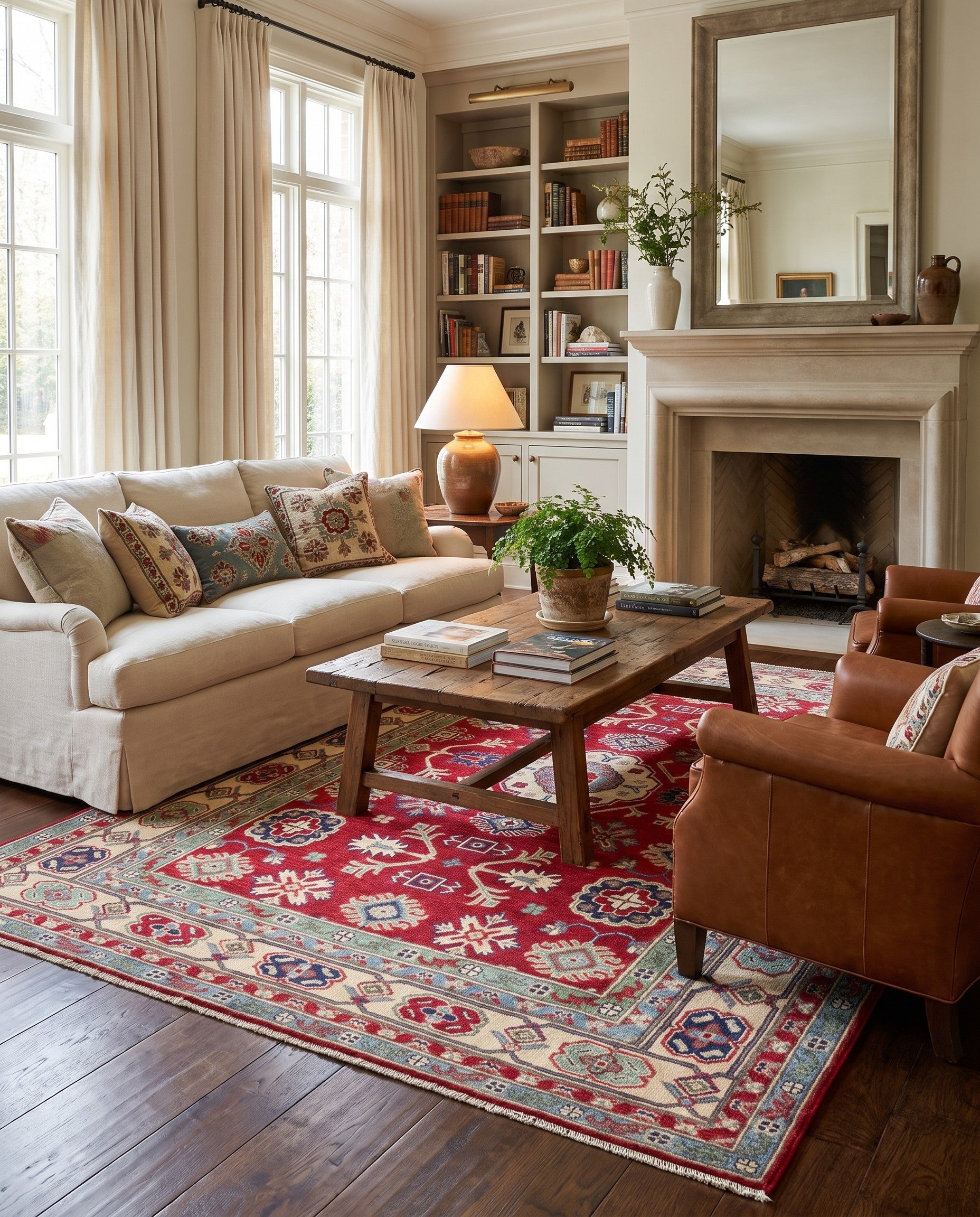 155cm x 215cm Hand Knotted Kazak Rug