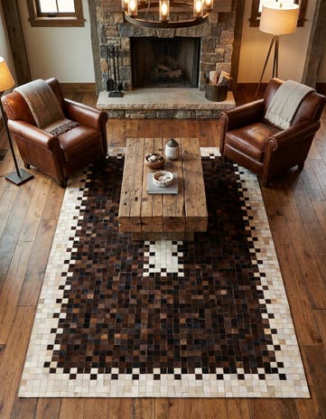 5' 2 x 7' 11 Cowhide Stocks Rug