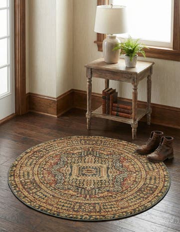 Blue Amina Round Rug