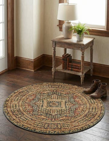 Blue Amina Round Rug