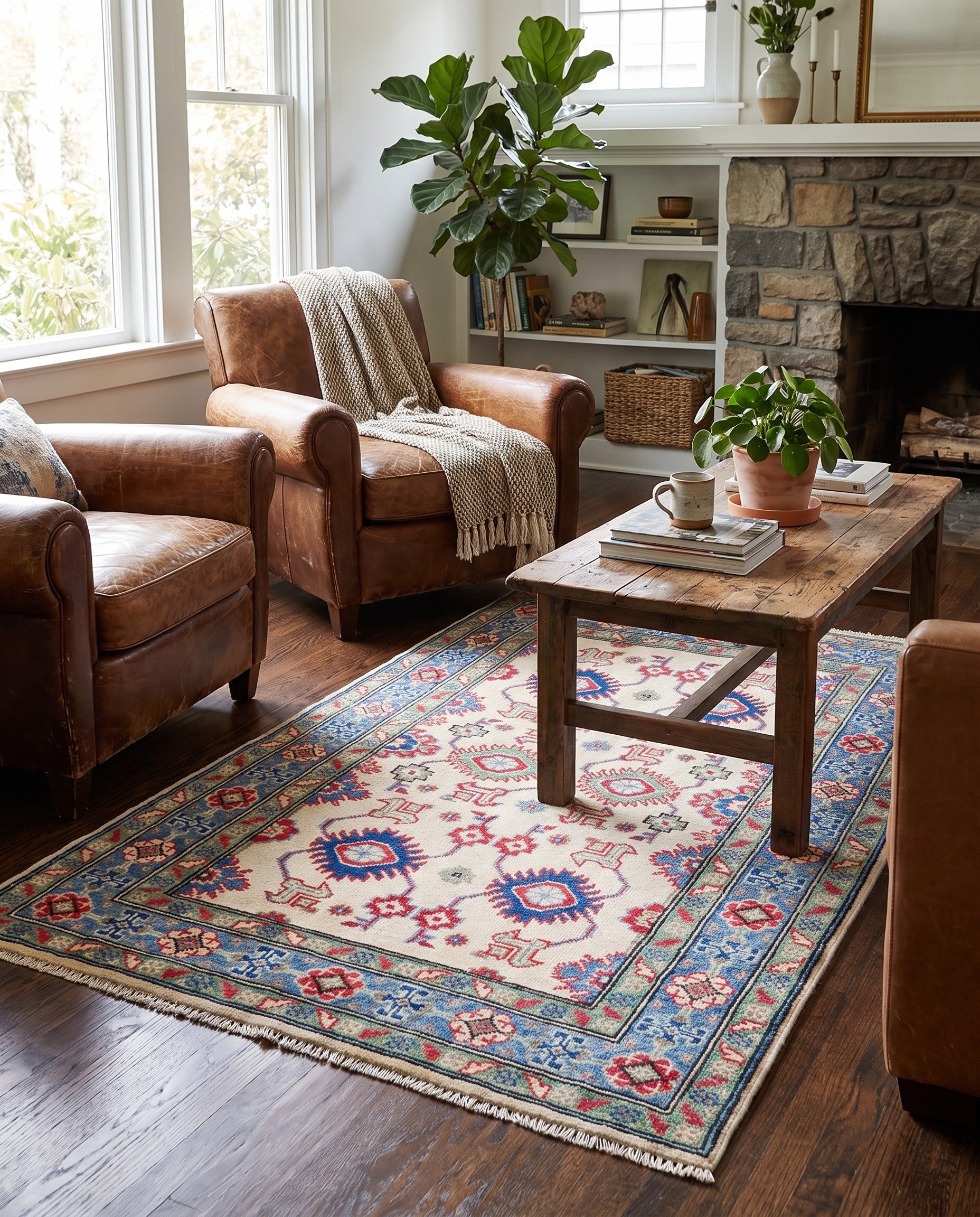 3' 1 x 4' 11 Hand Knotted Kazak Rug