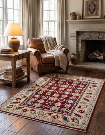 2' 11 x 3' 11 Hand Knotted Kazak Rug