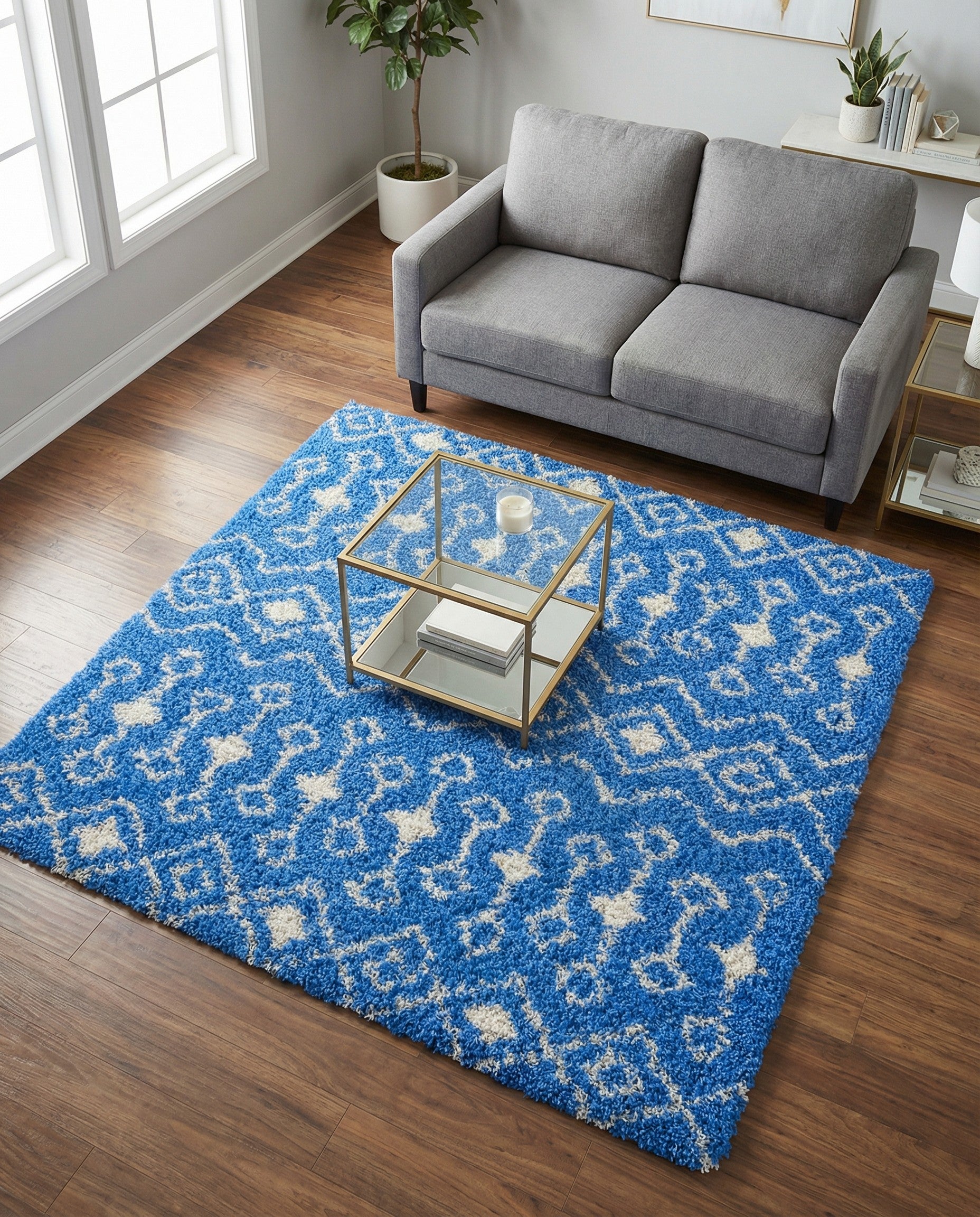 6' x 6' Moroccan Trellis Shag Square Rug