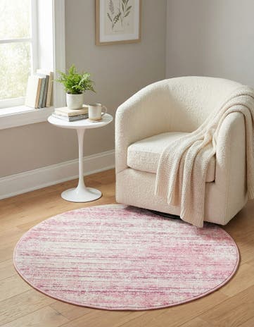 Jill Zarin Pink Uptown Madison Avenue Round Rug