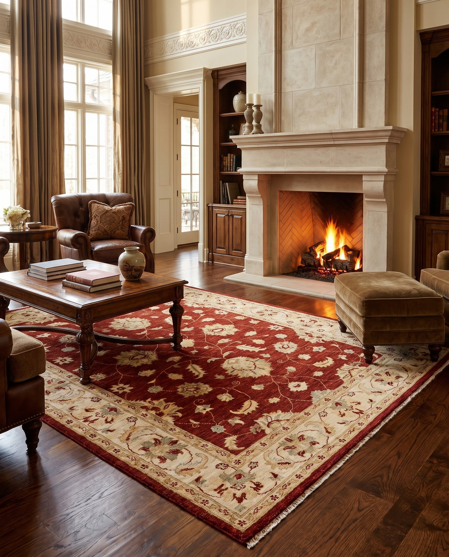 5' x 6' 7 Hand Knotted Ziegler Rug