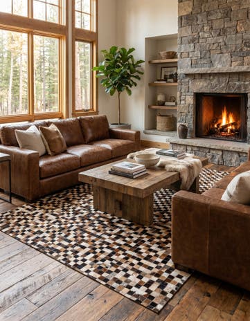 5' 3 x 7' 6 Cowhide Stocks Rug