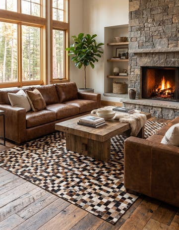 5' 3 x 7' 6 Cowhide Stocks Rug