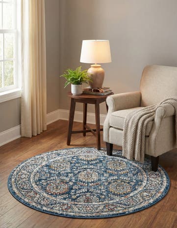 Blue Nyla Round Rug