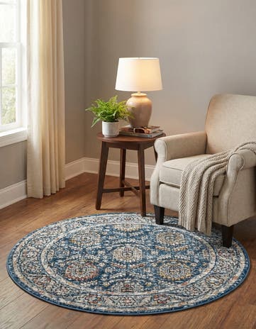 Blue Nyla Round Rug