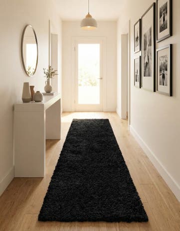 2' 7 x 13' Solid Shag Runner Rug