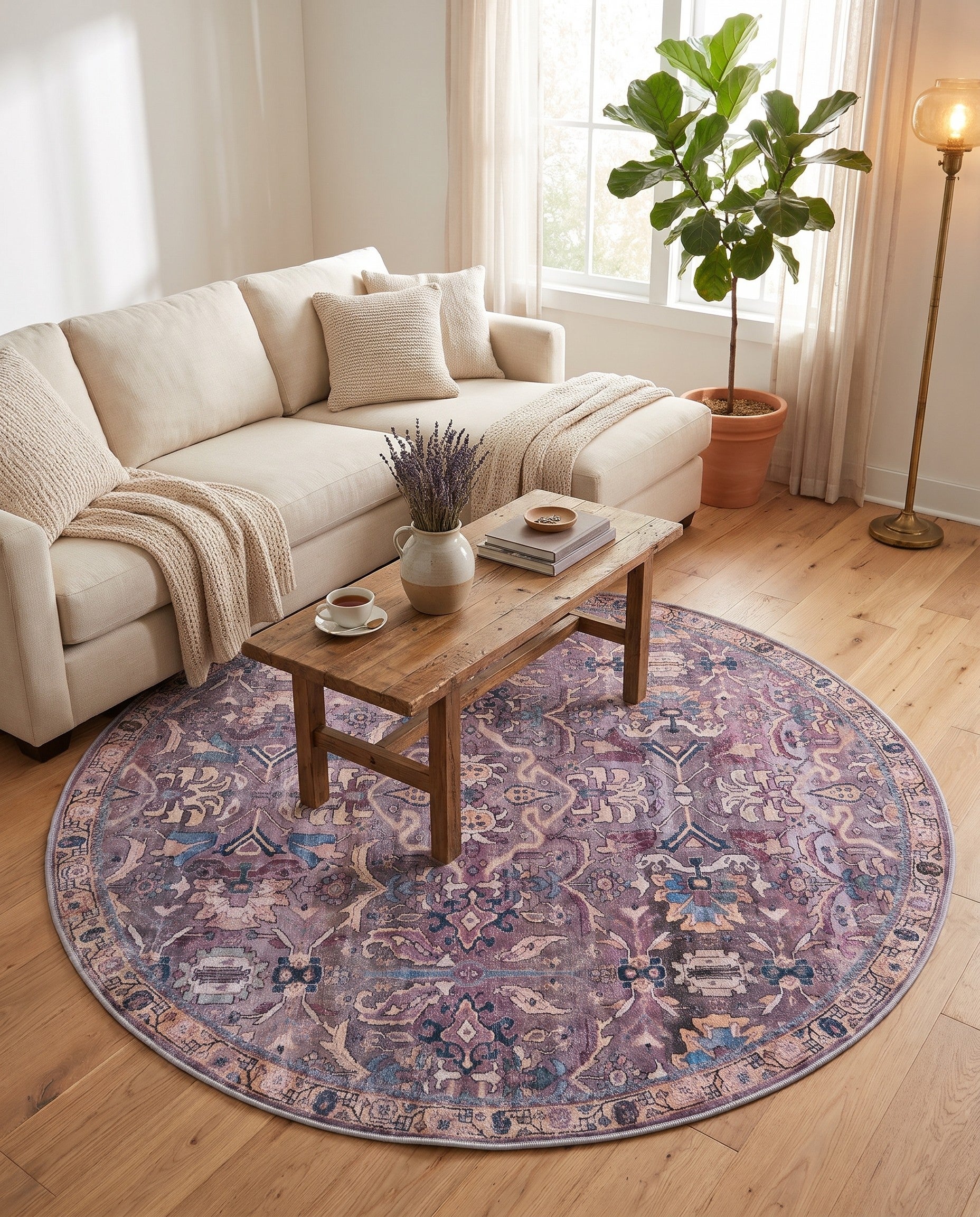 185cm x 185cm Nostalgia Tapis Rond