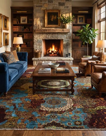6' 8 x 9' 9 Hand Knotted Mamluk Ziegler Rug