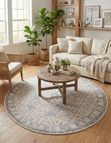 Beige Restoration Round Rug