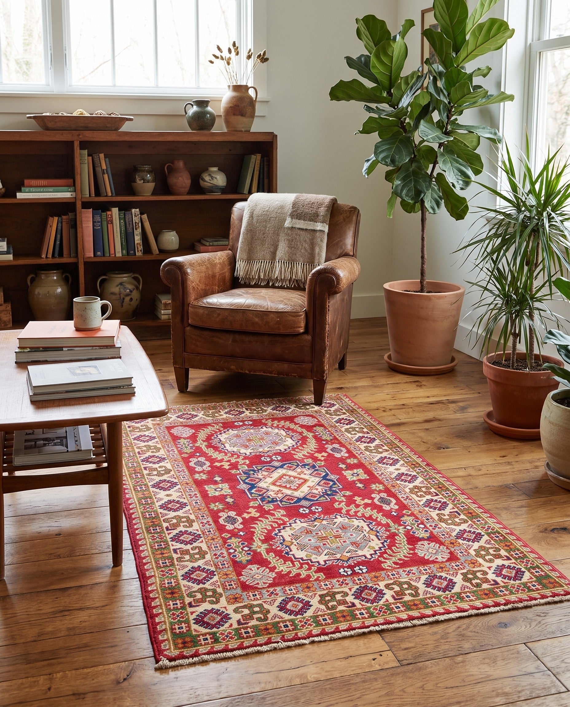 3' 3 x 5' 6 Hand Knotted Kazak Rug