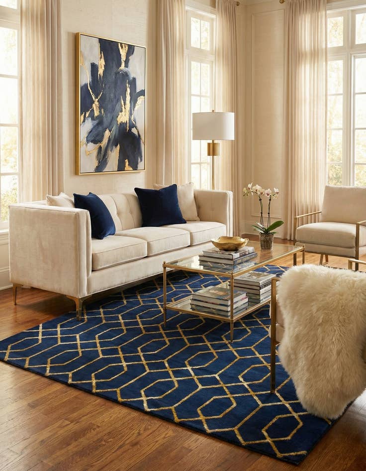 Detail image of 7' 10 x 10' Marilyn Monroe™ Glam Trellis Rug