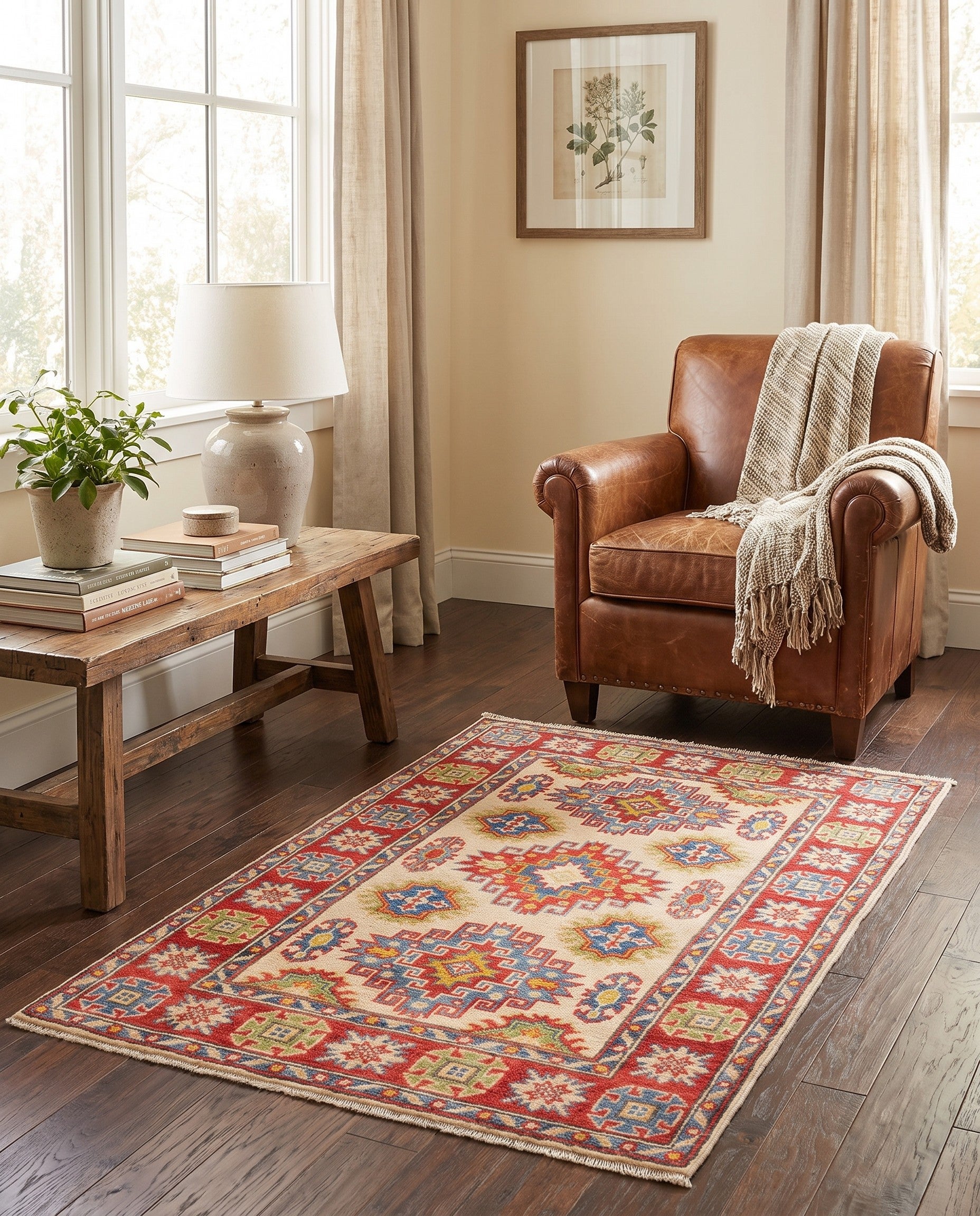 2' 7 x 4' 2 Hand Knotted Kazak Rug