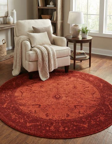 Rust Red Miranda Round Rug