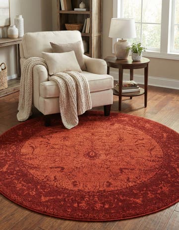 Rust Red Miranda Round Rug