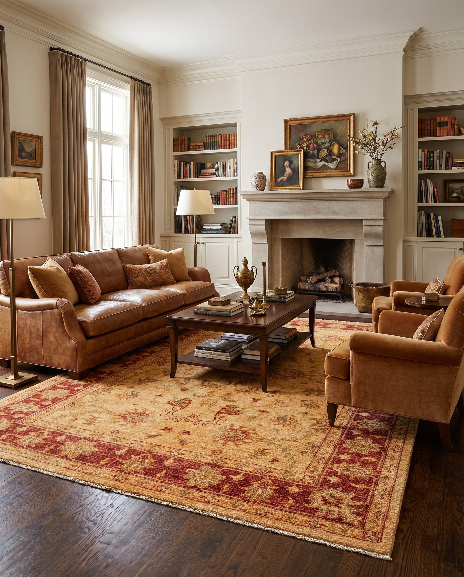 5' 7 x 7' 9 Hand Knotted Ziegler Rug