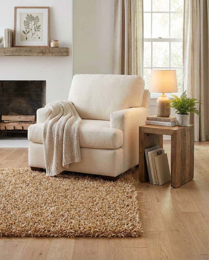 2' 7 x 4' 8 Hand Knotted Solid Shag Oriental Rug