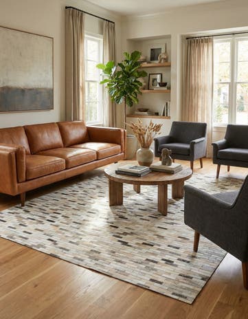 5' 8 x 7' 10 Cowhide Stocks Rug