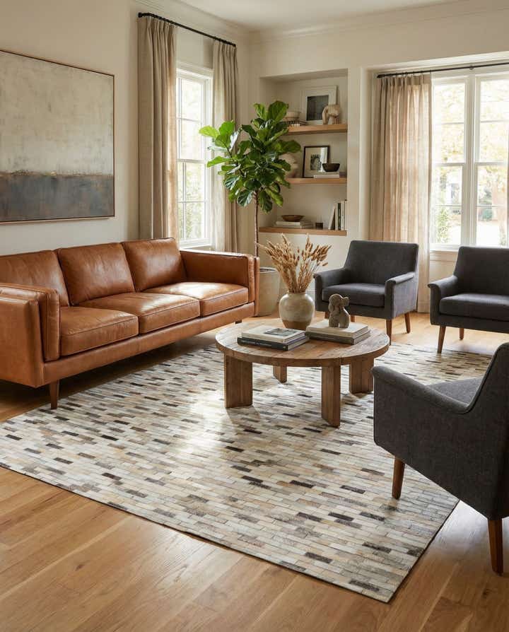 5' 8 x 7' 10 Cowhide Stocks Rug