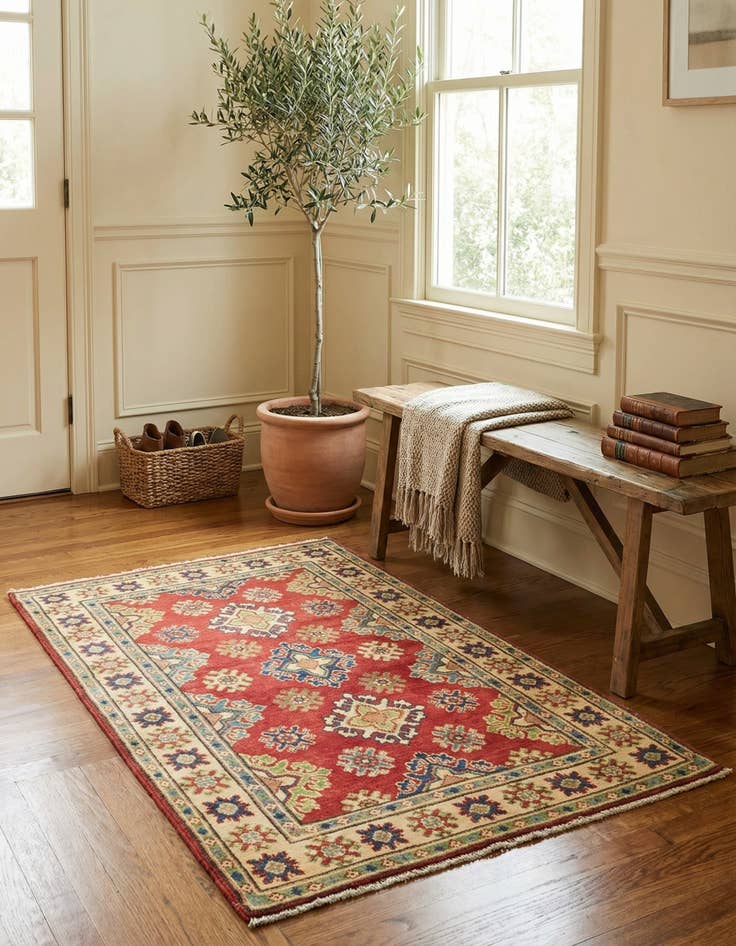 Detail image of 2' 9 x 4' 3 Hand Knotted Kazak Rug