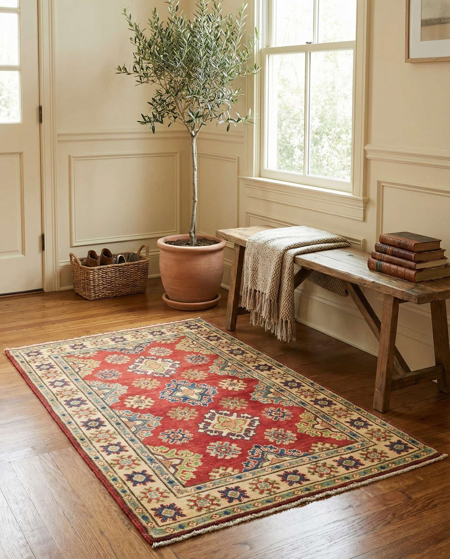2' 9 x 4' 3 Hand Knotted Kazak Rug