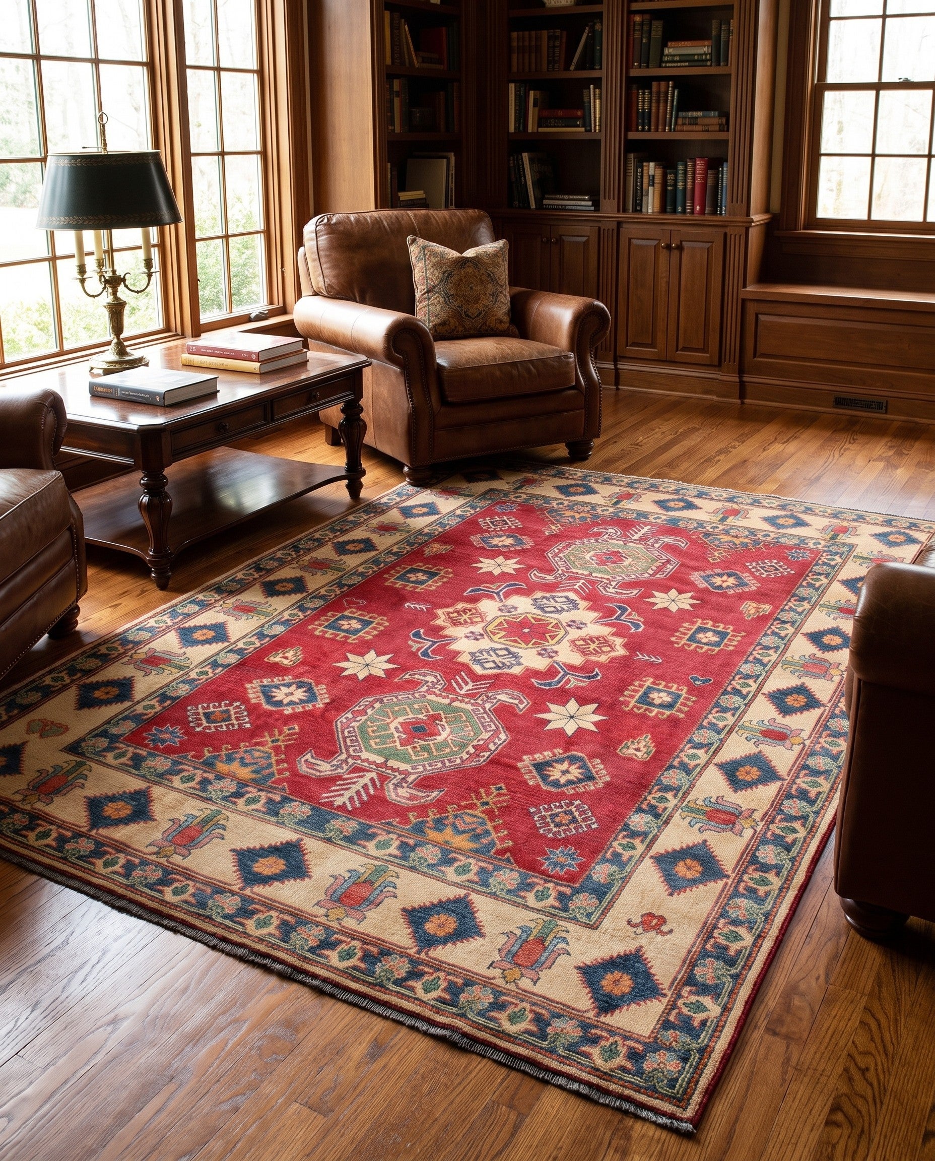 7' 1 x 10' 3 Hand Knotted Kazak Rug