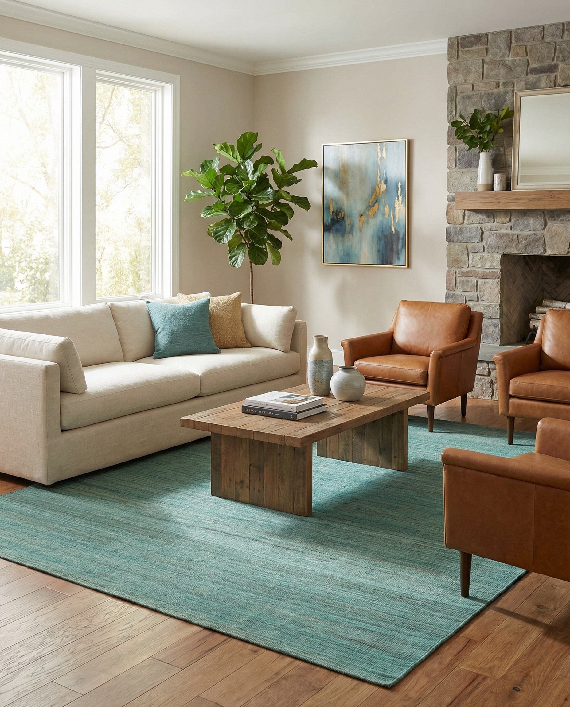 6' 9 x 9' 8 Hand Woven Kilim Modern Wool Rug