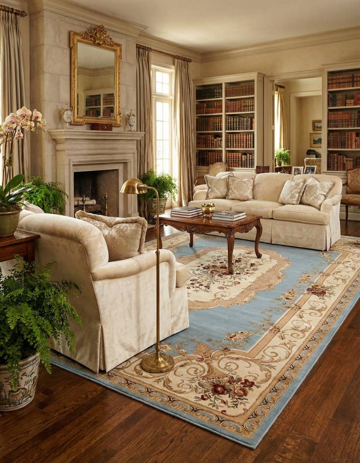 Detail image of 10' 6 x 16' 5 Classic Aubusson Rug