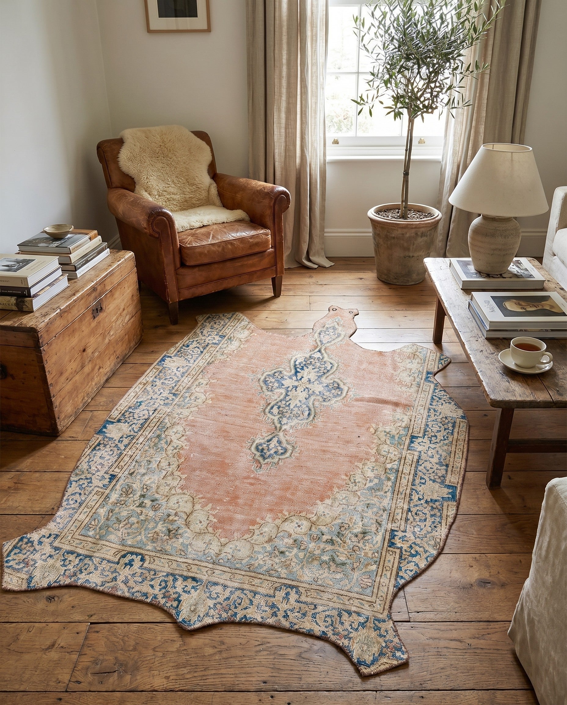 4' 5 x 6' 4 Hand Knotted Ultra Vintage Persian Wool Rug