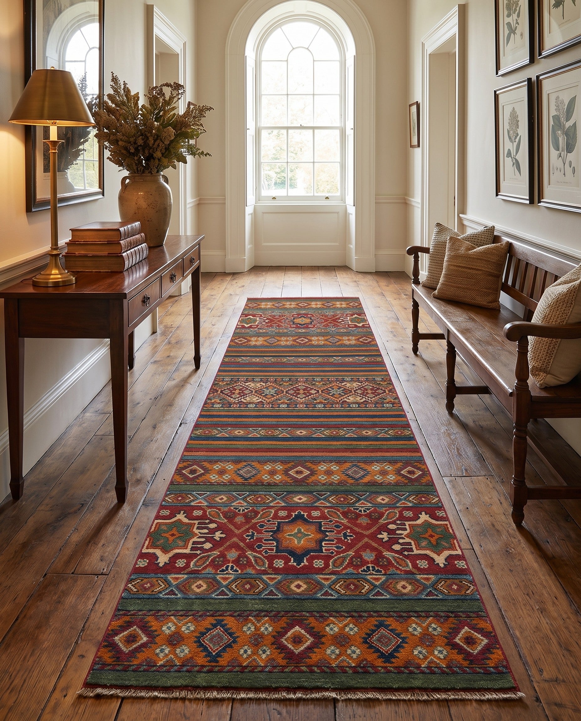 2' 7 x 9' 11 Hand Knotted Kazak Runner Rug
