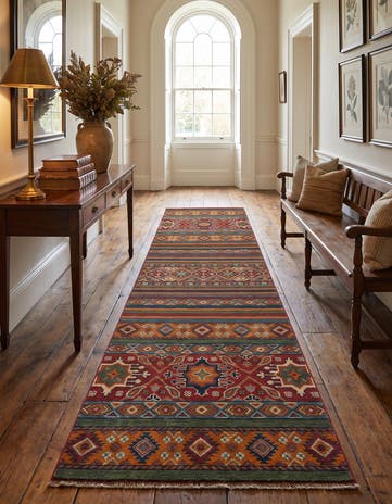 2' 7 x 9' 11 Hand Knotted Kazak Runner Rug