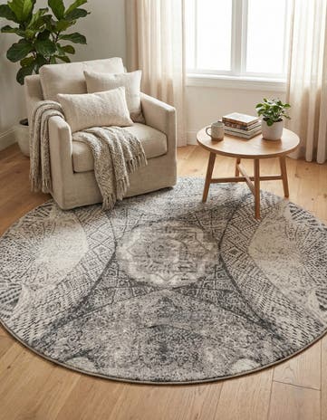 Dark Gray Monaco Round Rug
