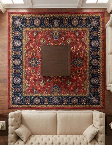 Classic Red Medina Square Rug