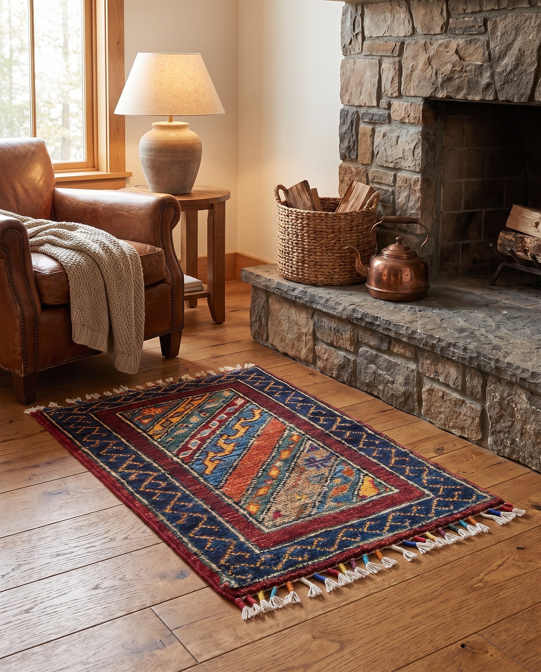 1' 4 x 2' Hand Knotted Ziegler Rug