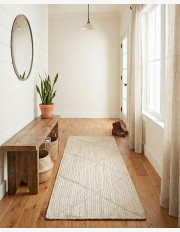 Ivory Handmade Braided Jute Runner Rug