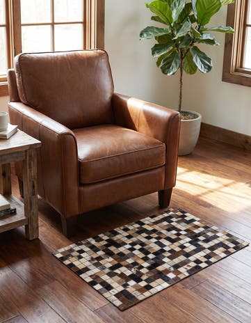 2' x 3' Cowhide Leather Rug