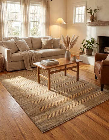 3' 11 x 5' 10 Hand Knotted Modern Ziegler Oriental Rug