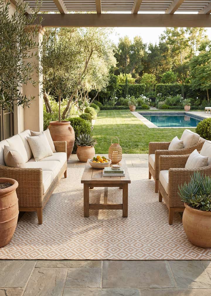 7' 10 x 10' Easy-Clean Jill Zarin Costa Rica Indoor / Outdoor Rug