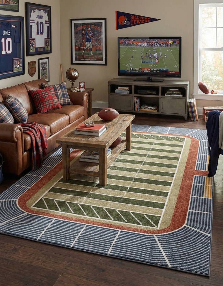 Detail image of 5' 3 x 8' Sports Washable Rug