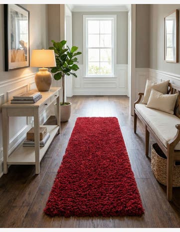 Merlot Infinity Shag Runner Rug