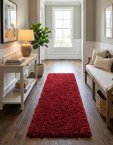 Merlot Infinity Shag Runner Rug