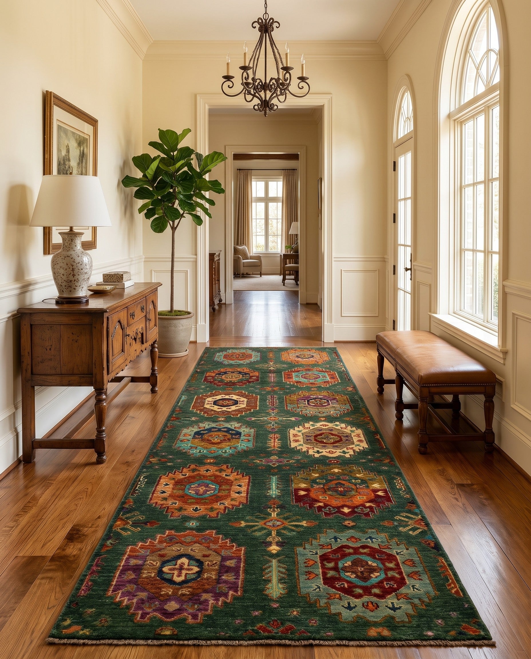 2' 11 x 9' 6 Hand Knotted Ariana Ziegler Runner Rug