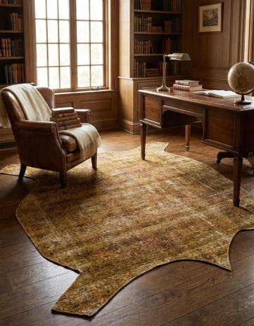 5' 10 x 6' 3 Hand Knotted Ultra Vintage Persian Wool Square Rug