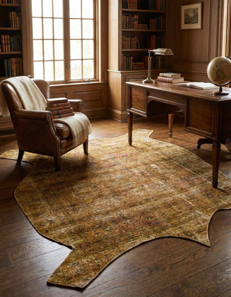 Detail image of 5' 10 x 6' 3 Hand Knotted Ultra Vintage Persian Wool Square Rug